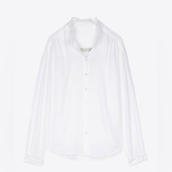 Raquel Allegra Shirred Blouse - Washed White size 2 - Picture 1 of 16